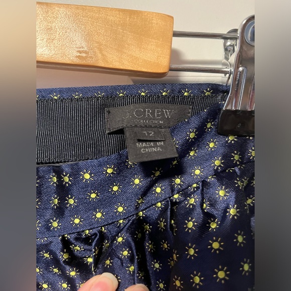 J Crew Collection Navy Sun Print Tie Silk Miniskirt - Picture 3 of 10